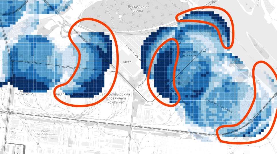 Heatmap of big pixels