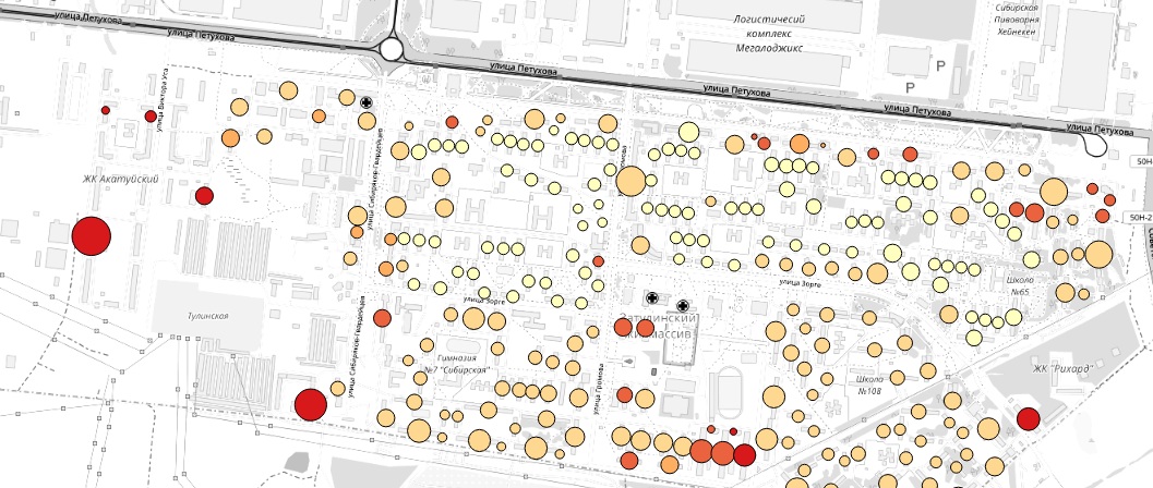 Residential buildings in the same place
