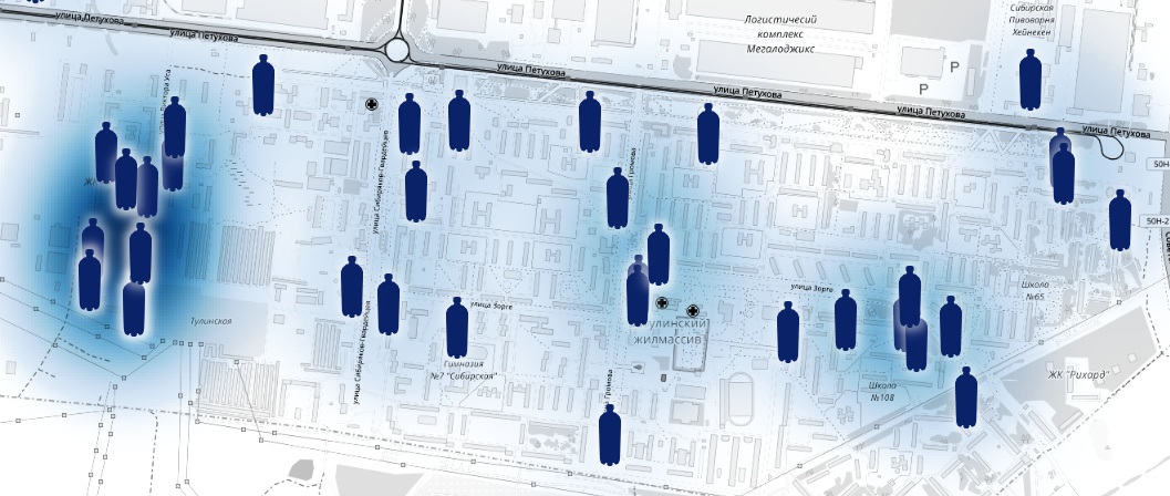 Beer-on-tap shops in Akatuyskiy block (left) and Zatulinskiy microdistrict (right), Novosibirsk.