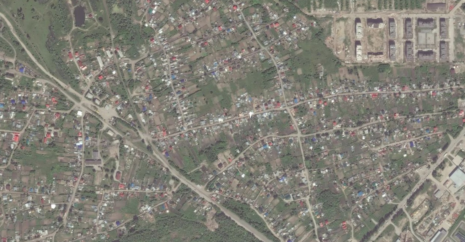 Suburban area in Leninskiy district of Novosibirsk